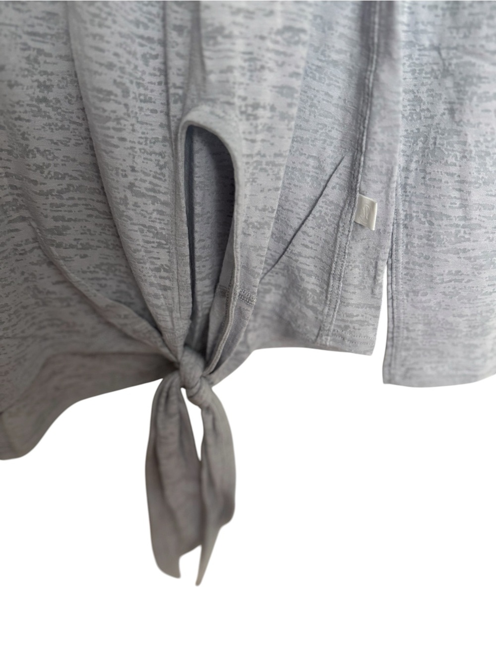 lululemon athletica Light Gray Long Sleeve Tie-Front Top - Picture 4 of 8